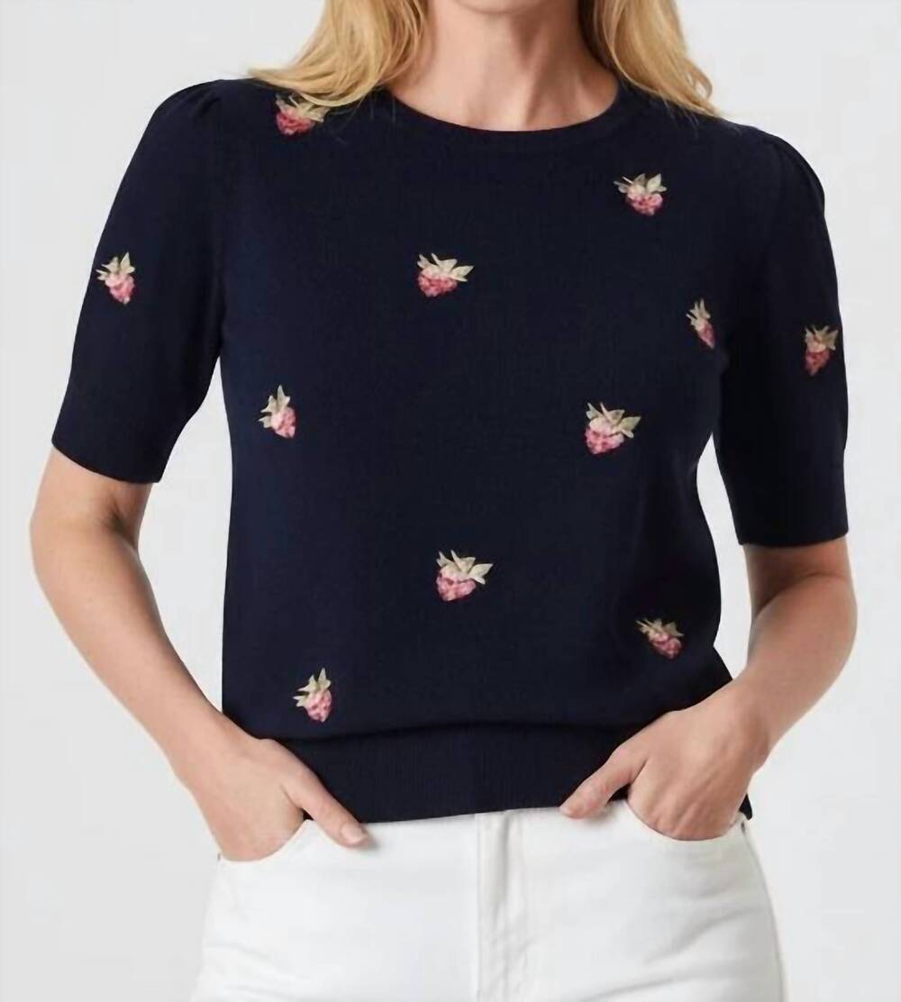 NEW J. SOCIETY strawberry fields sweater in blue